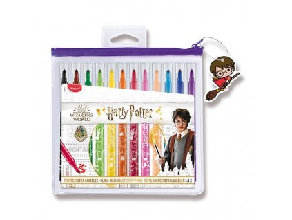 Dětské fixy Maped Color'Peps Harry Potter 12 barev, pouzdro na zip