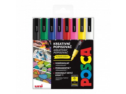 Posca PC-3M sada popisovačů Posca, 8 ks, 0,9-1,3 mm, mix základních barev