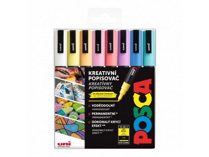 Posca PC-3M sada popisovačů Posca, 8 ks, 0,9-1,3 mm, mix pastelových barev