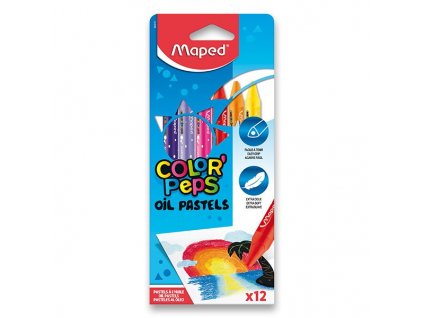 Olejové pastely Maped Color'Peps Oil Pastels, trojhranné, 12 barev