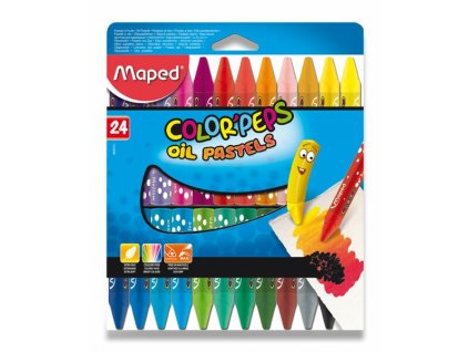 Olejové pastely Maped Color'Peps Oil Pastels, trojhranné, 24 barev