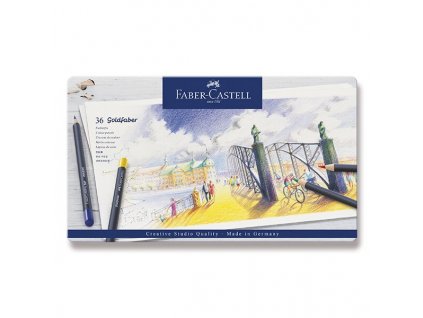 Pastelky Faber-Castell Goldfaber, plechová krabička, 36 barev