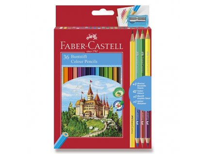 Pastelky Faber-Castell, šestihranné, 36 barev + 6 barev