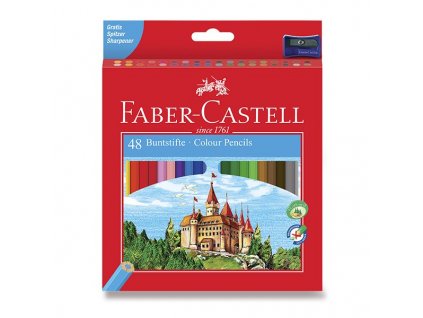 Pastelky Faber-Castell, klasické, šestihranné, 48 barev