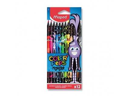 Pastelky Maped Color'Peps Monster, trojhranné, 12 barev