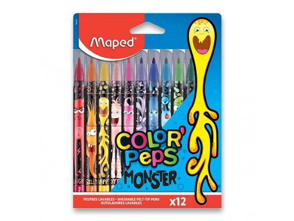 Dětské fixy Maped Color'Peps Monster, 12 barev