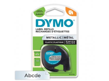 Originální pásky Dymo pro štítkovač LetraTag, 12 mm x 4 m - metalická plastová