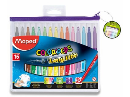 Dětské fixy Maped Color'Peps Long Life 15 barev
