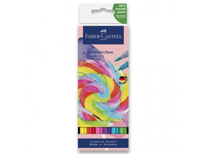 Akvarelový popisovač Faber-Castell Goldfaber Aqua Dual Marker Candy shop sada, 6 barev