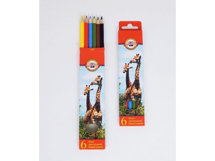Koh-i-noor, pastelky 3551/6 ZVÍŘATA dlouhé, 6 ks