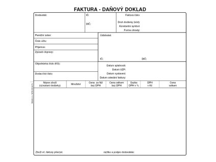 Faktura daňový doklad Baloušek A4 / 2/3 / 50 listů / NCR / PT200, samopropisující