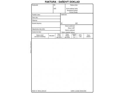 Baloušek faktura daňový doklad - A5 / 50 listů / NCR / PT199, samopropisující