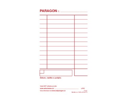 Paragon blok Baloušek 80 x 150 mm / nečíslovaný / 50 listů / NCR / PT005, samopropisující