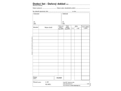 Dodací list daňový doklad Baloušek A5 / 50 listů / NCR / PT140, samopropisující