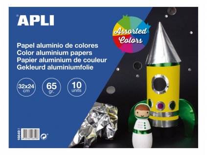 APLI papír metalický, 32 x 24 cm, blok 10 listů, mix barev