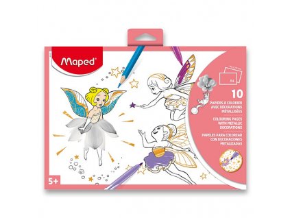 Omalovánky Maped s metalickými dekoracemi A4, mix motivů