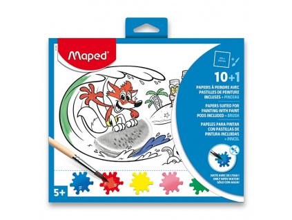 Omalovánky Maped s paletou barev a štětcem 200 x 240 mm, mix motivů