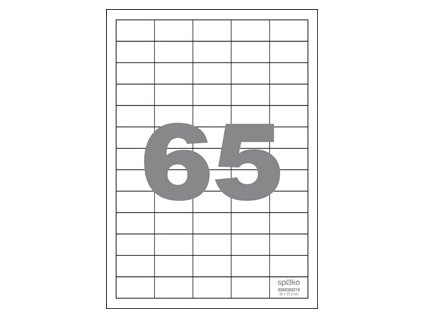 Spoko samolepicí etikety, 38 x 21,2 mm, papír/A4, bílé