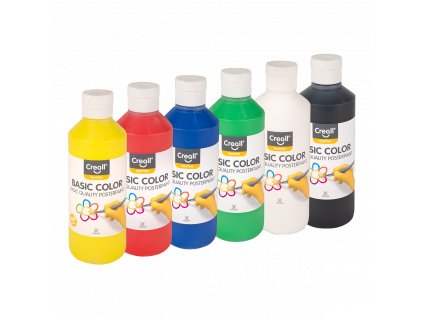 Creall temperové barvy, 6 x 250 ml, mix barev