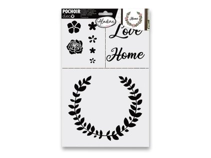 Plastová šablona AladinE - Květinový věnec 20 x 30 cm