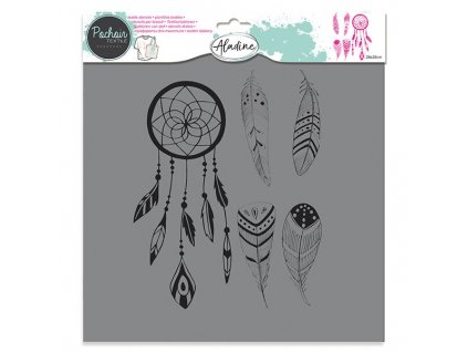 Plastová šablona AladinE - Peříčka 28 x 28 cm