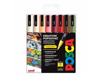 Posca sada popisovačů PC-3M, AUTUMN, 0,9 - 1,3 mm, mix zemitých tónů (8 ks)