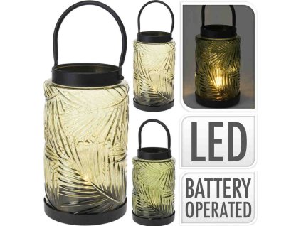 PROGARDEN Lucerna stojící s LED žárovkou skleněná 26 cm zelená