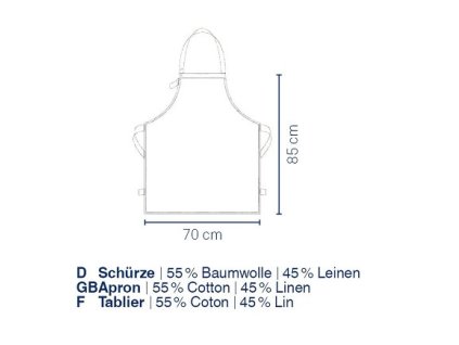 KELA Zástěra Puro 55%bavlna/45%len šedá 85,0x70,0cm KL-12802