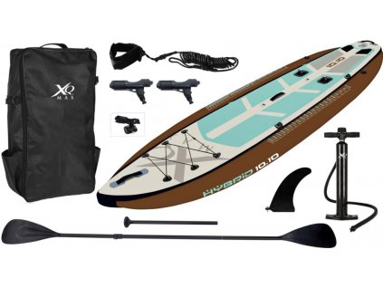 XQMAX Paddleboard pádlovací prkno 330 cm s kompletním příslušenstvím hnědá KO-8DP001530