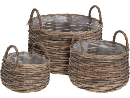 PROGARDEN Květináč pletený sada 3 ks VRBA 33 / 26 / 21 cm KO-435100120