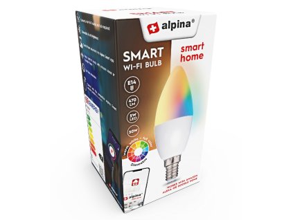 ALPINA-NK Chytrá žárovka LED RGB WIFI bílá + barevná E14 ED-225432