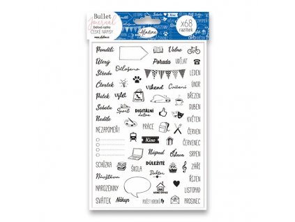 Razítka Stampo Bullet Aladine české nápisy, 68 ks