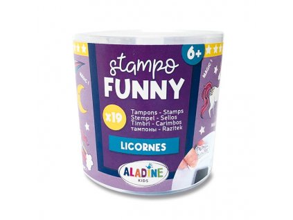 Razítka Aladine Stampo Funny Jednorožci, 19 ks