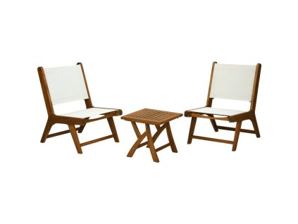 PROGARDEN Sada dřevěného zahradního nábytku 3 ks akát bílá KO-VM2000030