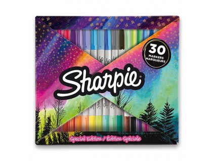 Permanentní popisovač Sharpie Fold sada 30 barev