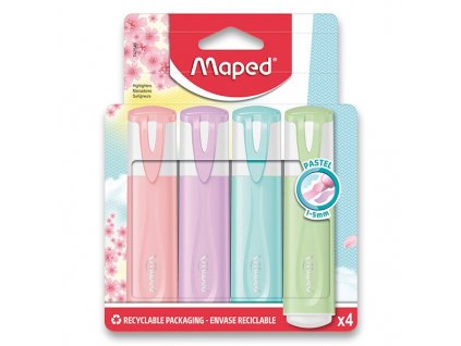 Zvýrazňovač Maped Fluo Peps Pastel 4 ks, mix barev