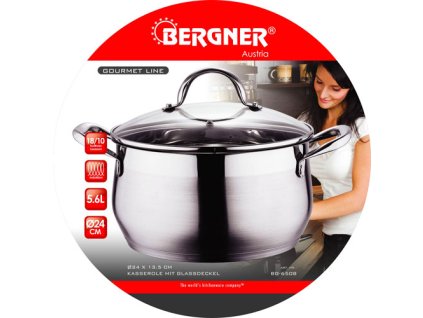 BERGNER Kastrol s poklicí 24 cm Gourmet BG-6508