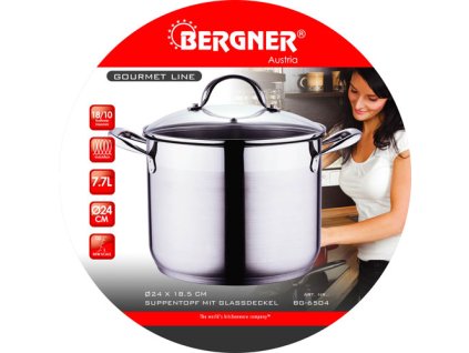 BERGNER Hrnec nerez s poklicí 24 cm Gourmet BG-6504