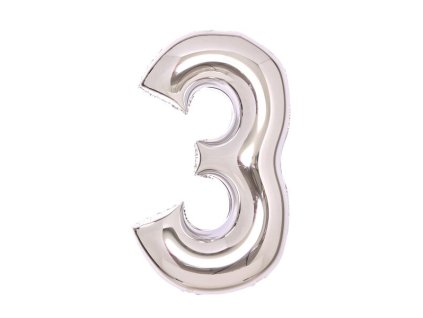 Nafukovací číslice stříbrné, výběr číslic 3