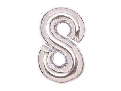 Nafukovací číslice stříbrné, výběr číslic 8