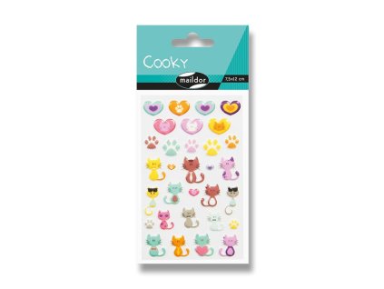 Samolepky Maildor 3D Cooky Kočky a srdce