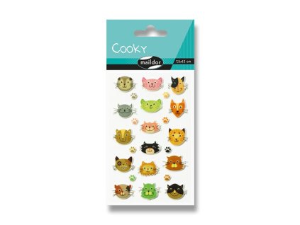 Samolepky Maildor 3D Cooky Kočičí hlavy