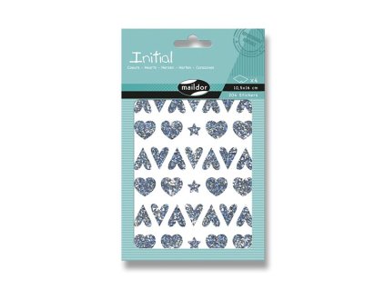 Samolepky Maildor Initial Holographic Hvězdy a srdce