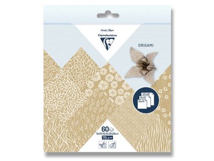 Sada papírů Clairefontaine Origami Flowers kraft 60 listů