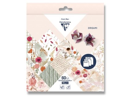 Sada papírů Clairefontaine Origami Dried Flowers 60 listů