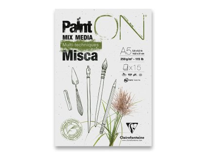 Blok Clairefontaine Paint'ON Misca - A5, 15 listů, 250 g