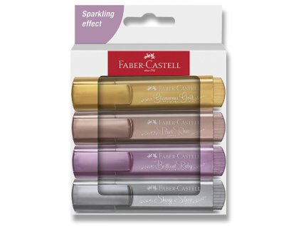 Zvýrazňovač Faber-Castell Textliner 46 Metallic sada 4 barev