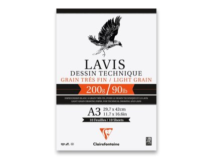 Blok Clairefontaine Lavis Technical drawing A3, 10 listů, 200 g