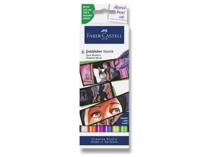 Popisovač Faber-Castell Goldfaber Sketch Dual Marker Graphic Novel sada, 6 barev