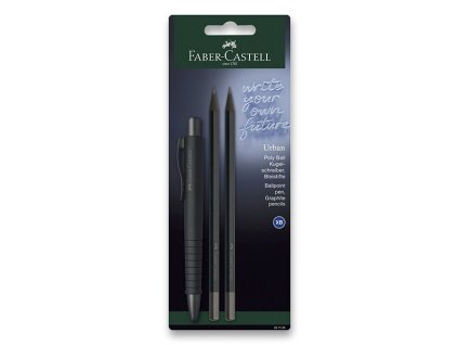 Kuličkové pero Faber-Castell Poly Ball Urban Black sada, 3 ks